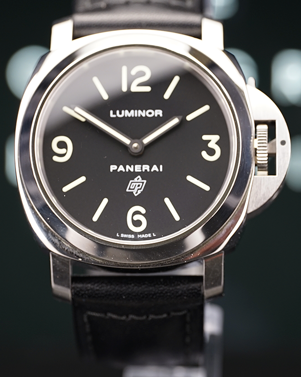 2017 Panerai Luminor Base Logo 44MM Black Dial Leather Strap (PAM01000)