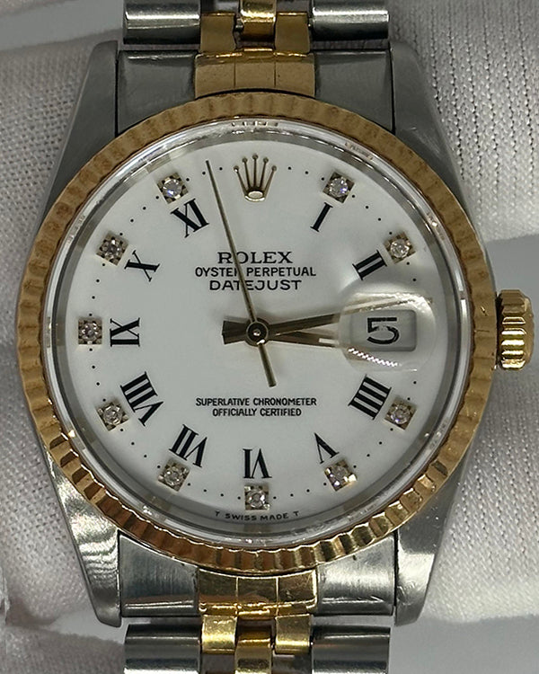 1991 Rolex Datejust 36MM White Dial Two-Tone Jubilee Bracelet (16233)