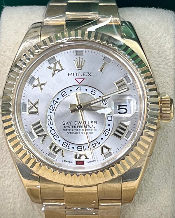 2017 Rolex Sky-Dweller 42MM White Dial Yellow Gold Oyster Bracelet (326938)