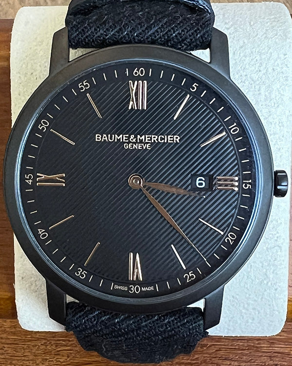 2024 Baume & Mercier Classima 39MM Quartz Black Dial Textile Strap (M0A10762)