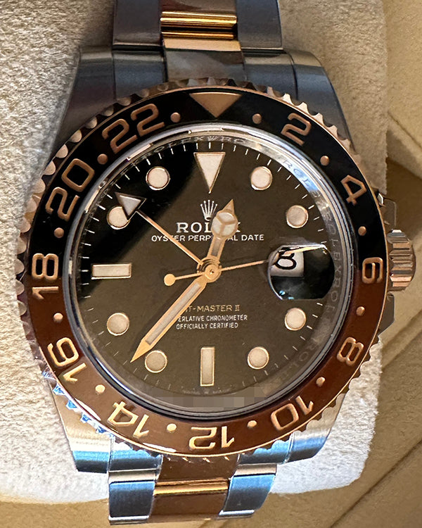 2022 Rolex GMT-Master II "Rootbeer" 40MM Black Dial Two-Tone Oyster Bracelet (126715CHNR)