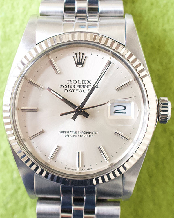 1988 Rolex Datejust Vintage 36MM Steel Silver Dial Jubilee Bracelet (16014)