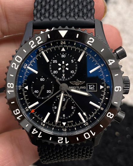 Breitling Chronoliner 46MM Black Dial Rubber Strap (M2431013/BF02)