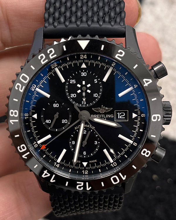 Breitling Chronoliner 46MM Black Dial Rubber Strap (M2431013/BF02)