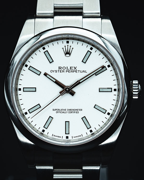 2019 Rolex Oyster Perpetual 39MM White Dial Oyster Bracelet (114300)