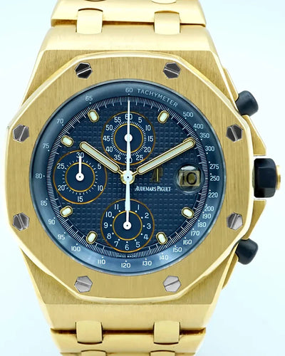 2005 Audemars Piguet Royal Oak Offshore Chronograph 42MM Blue Dial Yellow Gold Bracelet (25721BA.OO.1000BA.02)