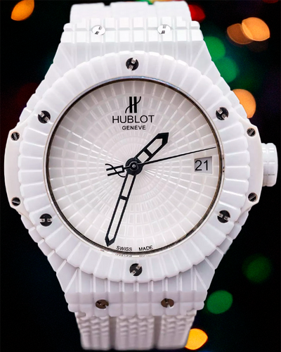 2012 Hublot Big Bang Caviar 41MM White Dial Rubber Strap (346.HX.2800.BR)