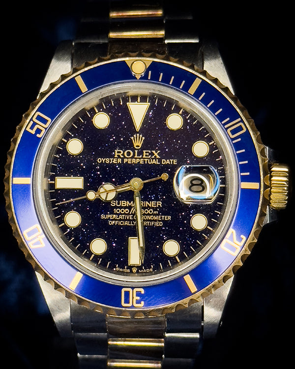 No Reserve - 2002 Rolex Submariner Date 40MM Aftermarket Aventurine Dial Two-Tone Oyster Bracelet (16613)