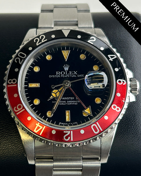 Rolex GMT-Master II "Coke Fat Lady” 40MM Black Dial Oyster Bracelet (16760)