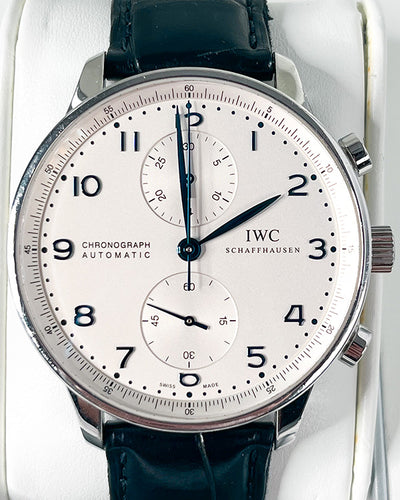 2015 IWC Schaffhausen Portugieser 40.9MM Silver Dial Leather Strap (IW371446)