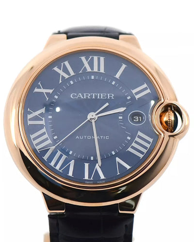 2022 Cartier Ballon Bleu 42MM Blue Dial Leather Strap (WGBB0036)