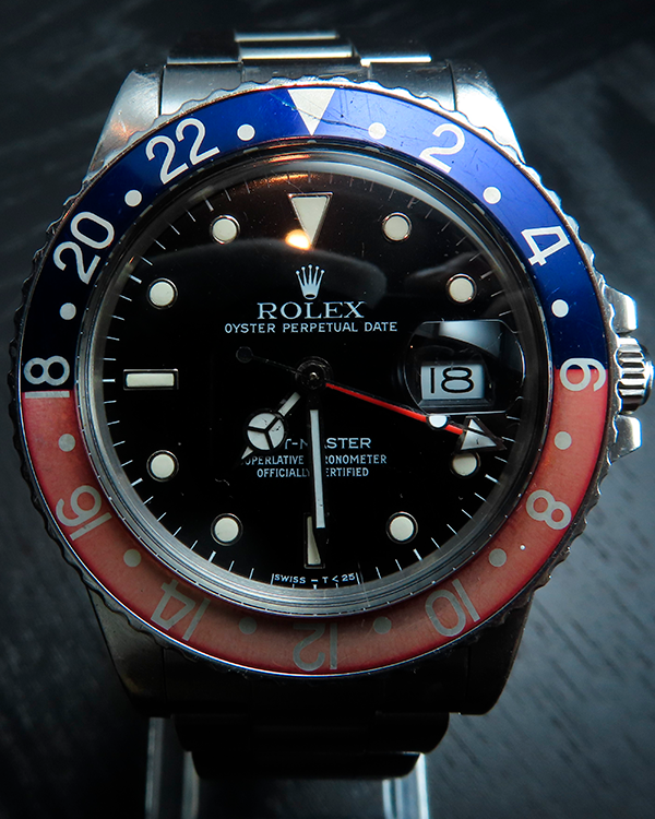 1986 Rolex GMT-Master "Faded Pepsi" Vintage 40MM Black Dial Oyster Bracelet (16750)