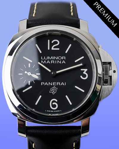 No Reserve - Panerai Luminor Marina Logo 44MM Black Dial Leather Strap (PAM00776)