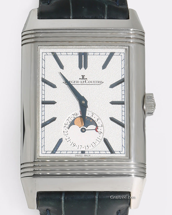 Jaeger-LeCoultre Reverso Duoface 49.4X29.9MM Silver Dial Leather Strap (Q3958420)