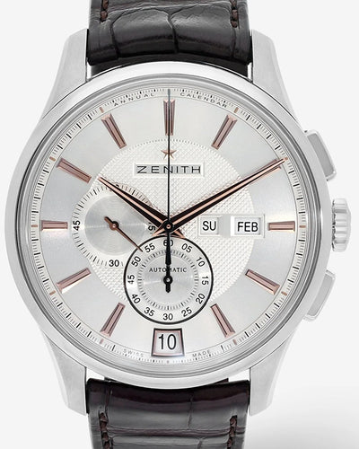 Zenith El Primero Winsor Annual Calendar 42MM Silver Dial Leather Strap (03.2070.4054/02.C711)