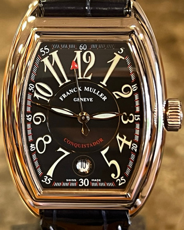 2015 Franck Muller Conquistador 34MM Black Dial Leather Strap (8000SC)