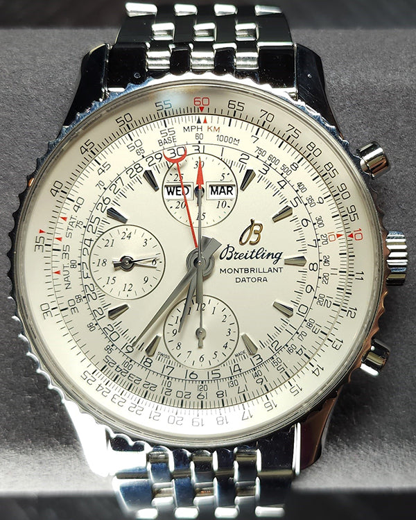 Breitling Montbrillant Datora 43MM White Dial Steel Bracelet (A2133012/G746SS)