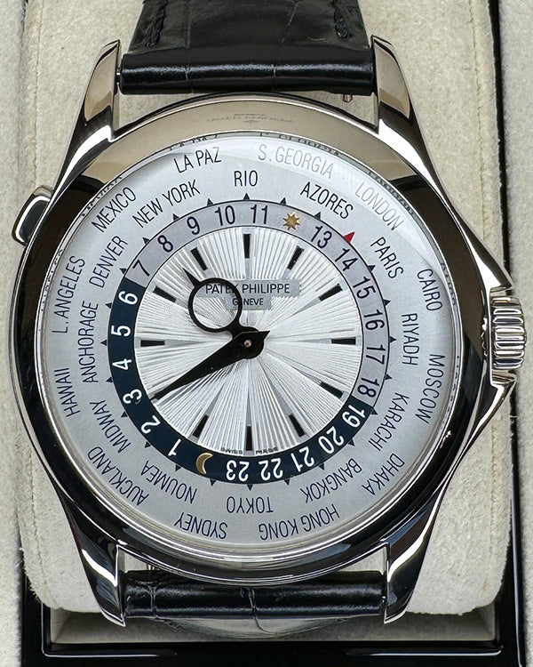 2018 Patek Philippe World Time 39.5MM Silver Dial Leather Strap (5130G)