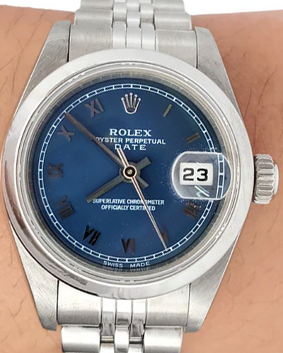 Rolex Oyster Perpetual Lady Date 26MM Blue Dial Jubilee Bracelet (69160)