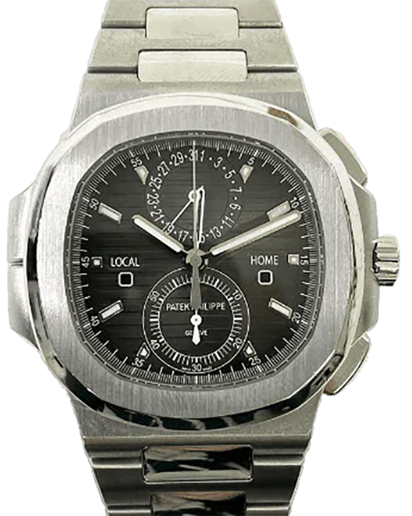 Patek Philippe Nautilus Travel Time Chronograph 40MM Black Dial Steel Bracelet (5990/1A-001)