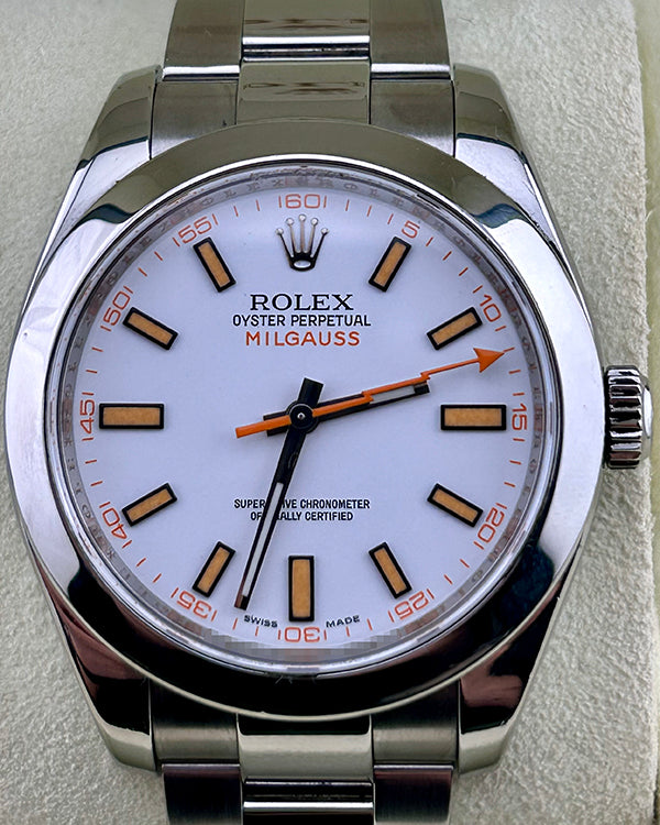 2009 (V Serial) Rolex Milgauss 40MM White Dial Oyster Bracelet (116400)