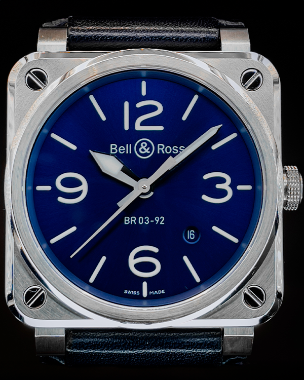 Bell & Ross BR 03-92 42MM Blue Dial Leather Strap (BR0392-BLU-ST/SCA)