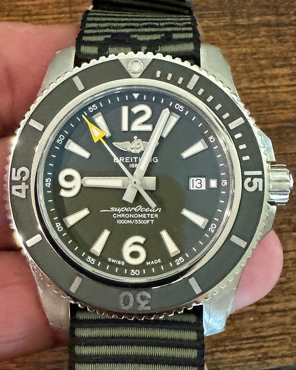 2024 Breitling Superocean Automatic Outerknown 44MM Green Dial Textile Strap (A17367A11L1W1)