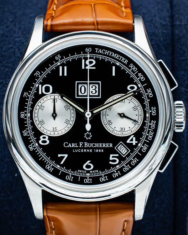 2021 Carl F. Bucherer Heritage BiCompax Annual Calendar 41MM Black Dial Leather Strap (00.10803.08.32.01)