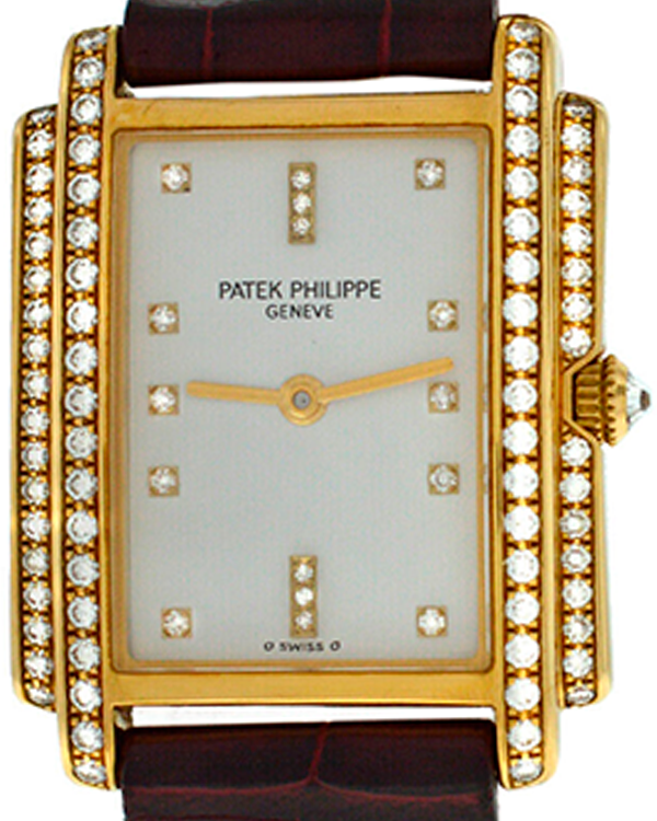 Patek Philippe Gondolo 22x28.5MM Quartz White Dial Leather Strap (4825)