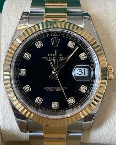 2023 Rolex Datejust 41MM Black Dial Two-Tone Oyster Bracelet (126333)