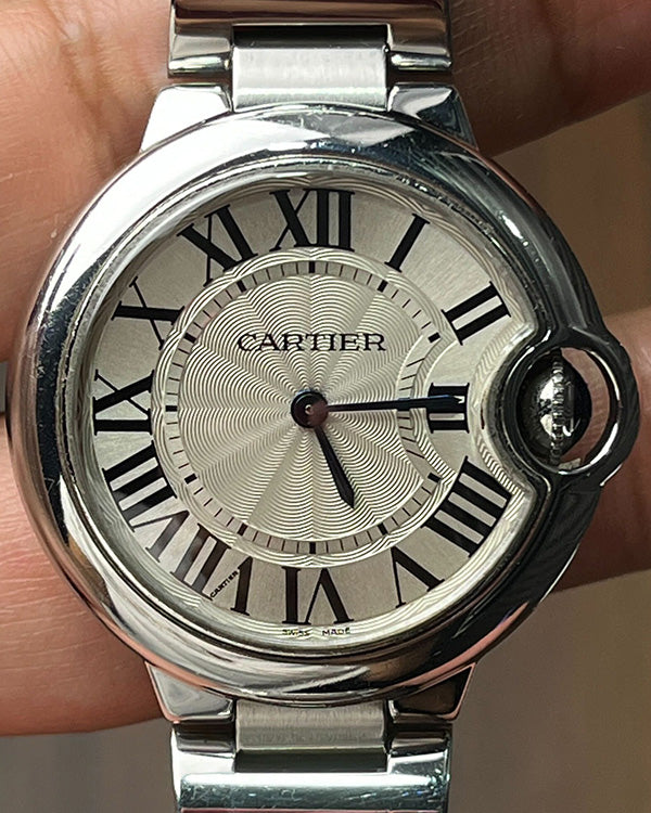 Cartier Ballon Bleu De Cartier 33MM Quartz Silver Dial Steel Bracelet (W6920084)