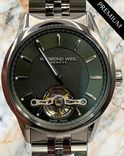 No Reserve - 2024 Raymond Weil Freelancer 42MM Green Dial Steel Bracelet (2780-ST-52001)