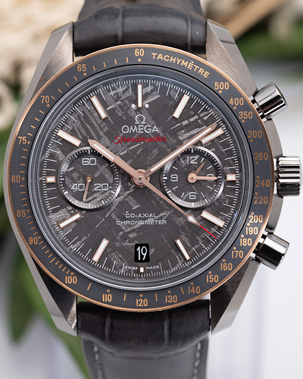 2018 Omega Speedmaster "Dark Side Of The Moon" 44.25MM Meteorite Dial Leather Foldover-Clasp Strap (311.63.44.51.99.001)