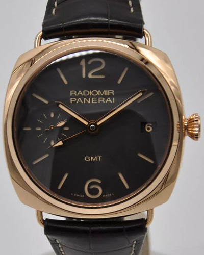 Panerai Radiomir 1940 GMT 3 Days 47MM Brown Dial Leather Strap  (PAM00421)