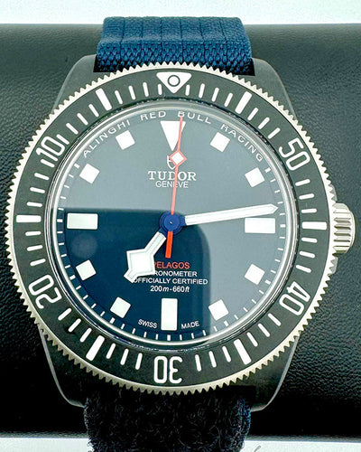 No Reserve - 2024 Tudor Pelagos FXD "Red Bull Racing Edition" 42MM Blue Dial Textile Strap (25707KN)