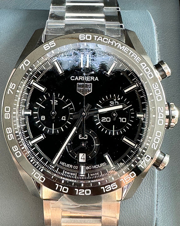 Tag Heuer Carrera 44MM Black Dial Steel Bracelet (CBN2A1B.BA0643)