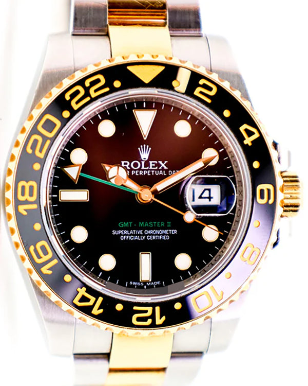 Rolex GMT-Master II 40MM Black Dial Two-Tone Oyster Bracelet (116713)