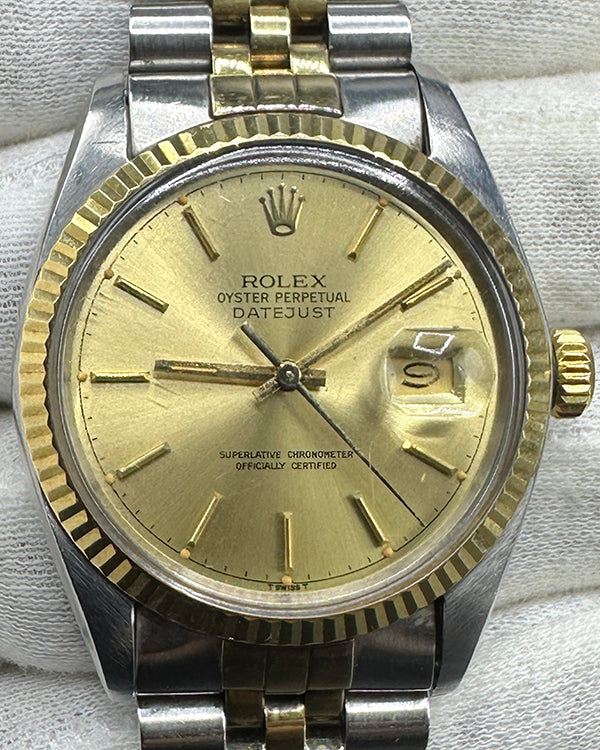 Rolex Datejust 36MM Champagne Dial Two-Tone Jubilee Bracelet (16013)