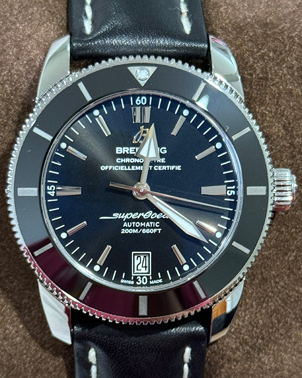 2018 Breitling Superocean Heritage II 42MM Black Dial Leather Strap (AB2010121B1S1)