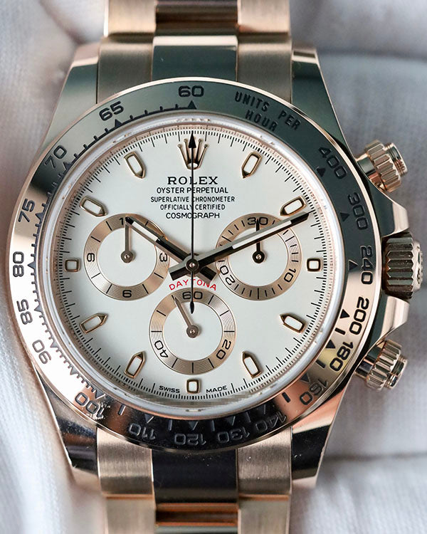 2023 Discontinued Rolex Cosmograph Daytona 40MM Ivory Dial Everose Gold Oyster Bracelet (116505)