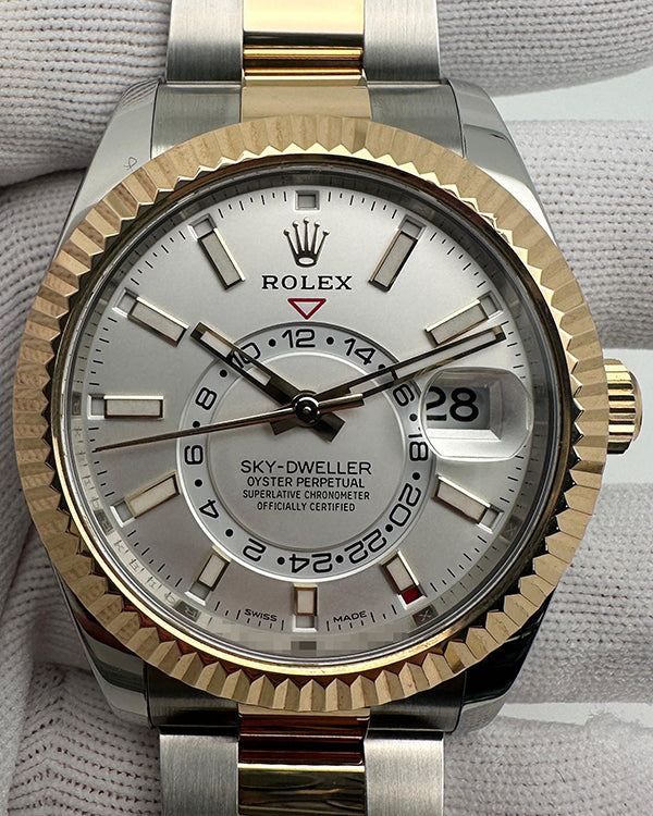 2023 Rolex Sky-Dweller 42MM White Dial Two-Tone Oyster Bracelet (326933)