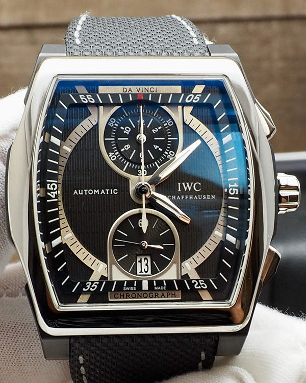 IWC Schaffhausen Da Vinci Chronograph 43MM Black Dial Textile Strap (IW3766)