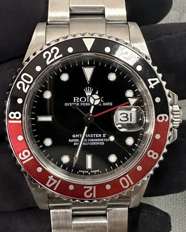 2000 (P Serial) Rolex GMT-Master II "Coke" 40MM Black Dial Oyster Bracelet (16710)