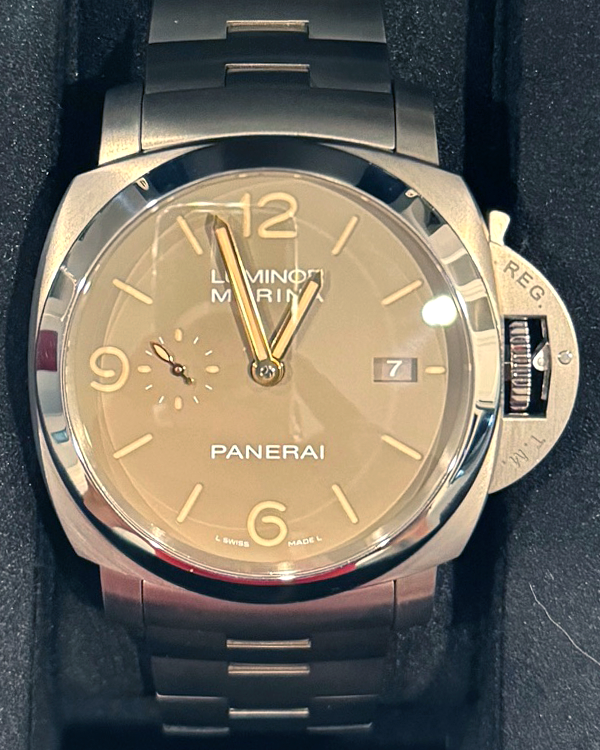 Panerai Luminor Marina 1950 3 Days 44MM "Sand" Brown Dial Titanium Bracelet (PAM00734)