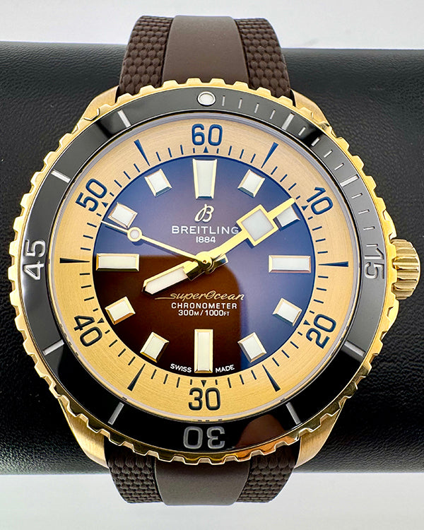 No Reserve - 2024 Breitling Superocean 44MM Brown Dial Rubber Strap (N17376201Q1S1)