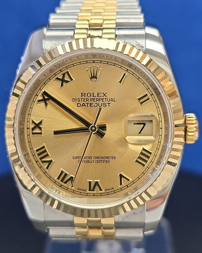 Rolex Datejust 36MM Champagne Dial Two-Tone Jubilee Bracelet (116233)