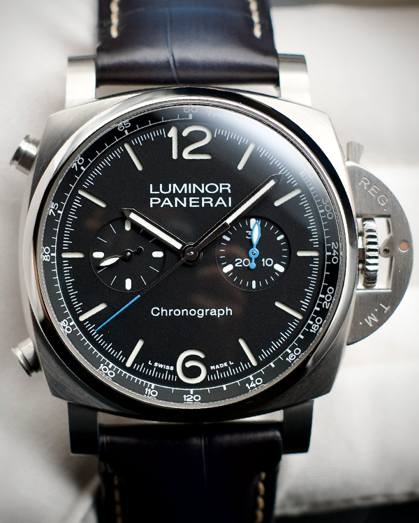 2024 Panerai Luminor Chrono 44MM Black Dial Leather Strap (PAM01109)