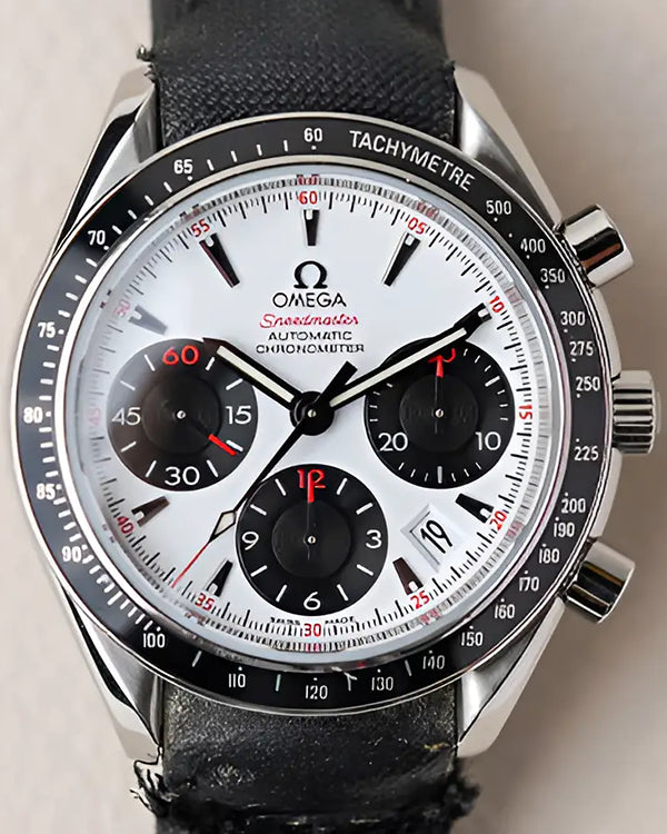 Omega Speedmaster "Panda" 40MM White Dial Leather Strap (323.30.40.40.04.001)