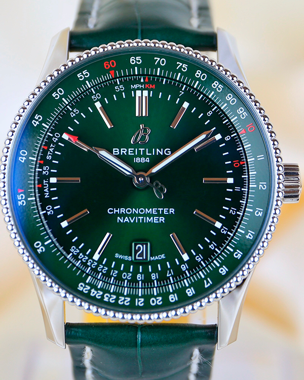 2023 Breitling Navitimer Automatic 41MM Green Dial Leather Strap (A17326)