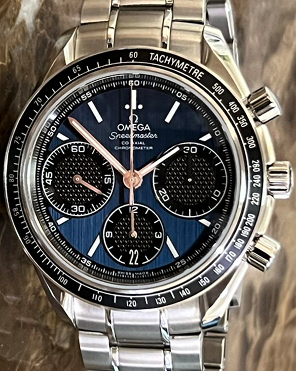 Omega Speedmaster Racing 40MM Blue Dial Steel Bracelet (326.30.40.50.0 ...